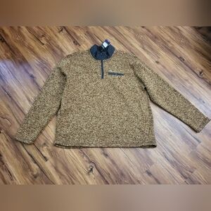 Mens Eddie Bauer Sweater Fleece Knit 1/4 Zip Pullover, Size 2XL, New, Warm